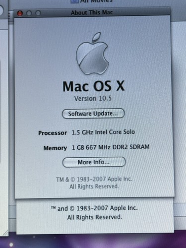 Mac mini intel core solo - solo, 1.5