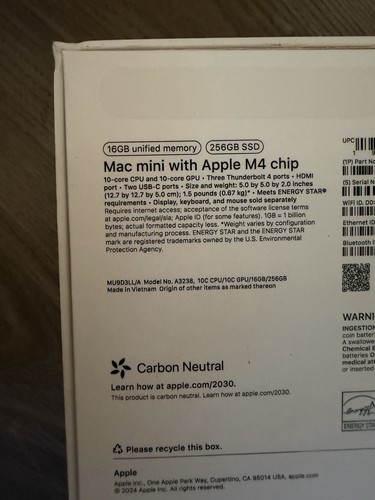 Apple mac mini desktop 16gb - mac, m4