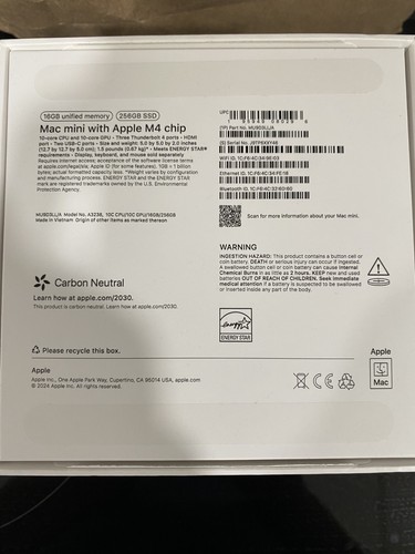 2024 apple mac mini - (m4,, 16gb
